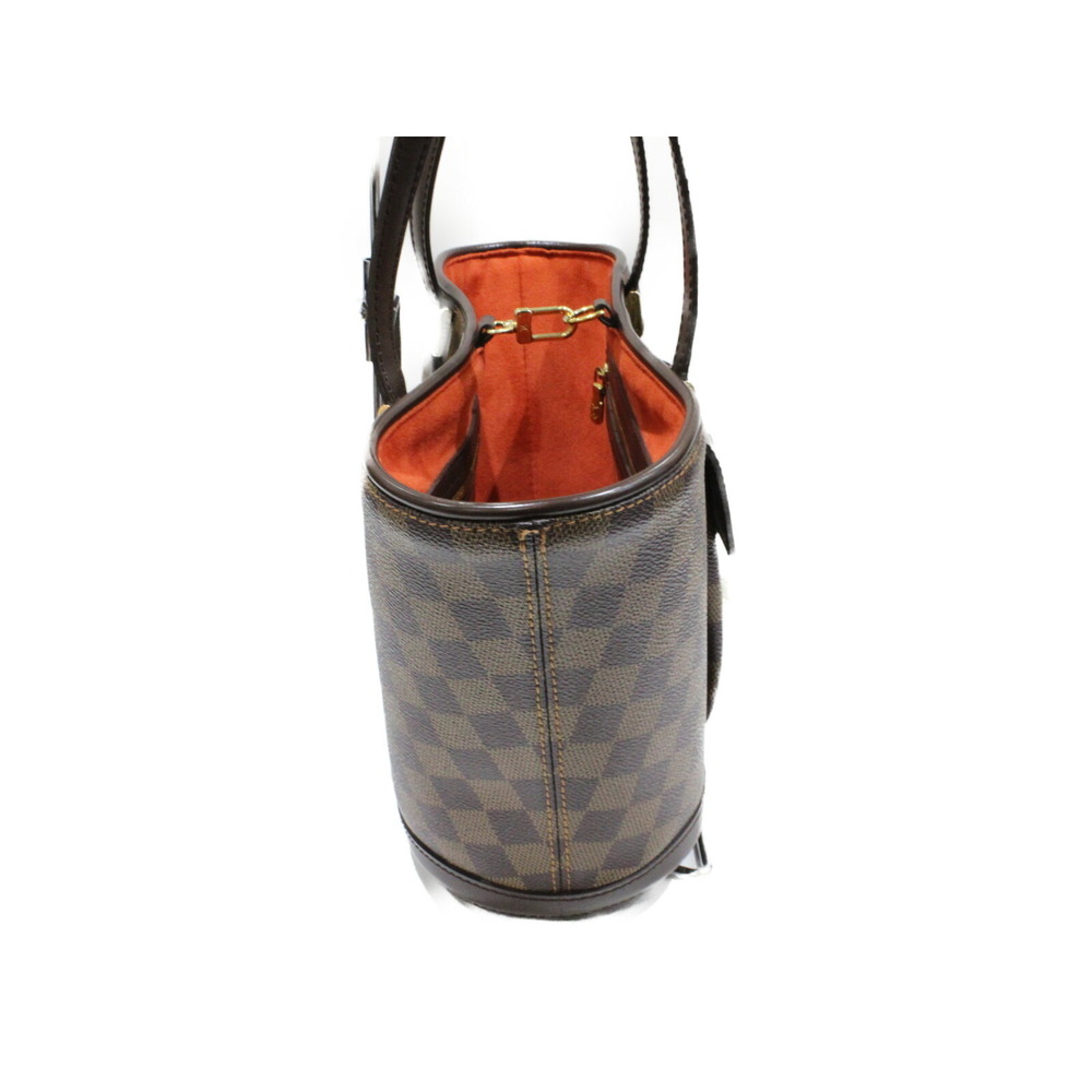 Louis Vuitton Damier Leather Manosque Ebene Brown Handbag